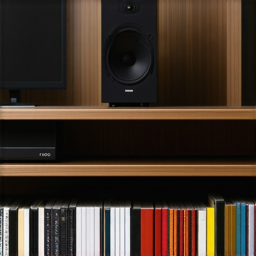 Contemporary Home Audio System Modern home audio setup with high-end speakers and cables