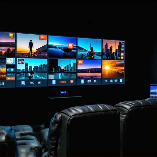 Modern home theater with advanced technology and seamless connectivity
