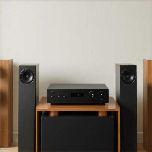 Elegant high-end home audio system with premium speakers and amplifier