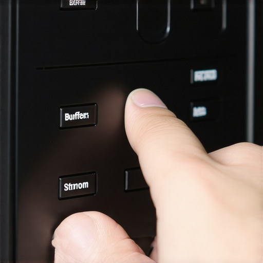 Person fine-tuning buffer settings on a media hub in a home theater