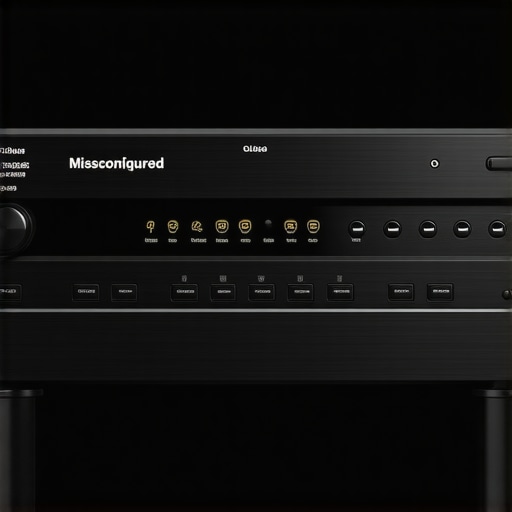 Advanced AV Receiver Control Panel A detailed view of an AV receiver's control panel with settings and indicators