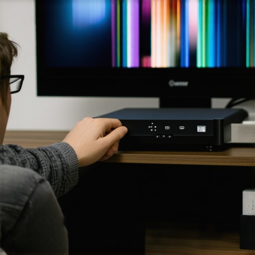 Configuring Media Hub for 24p Output Person adjusting media hub settings to ensure 24p frame rate for smooth cinematic video