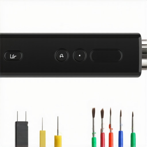Essential Home Theater Maintenance Tools A collection of professional tools including multimeter, cable tester, calibration microphone, and cleaning brushes arranged on a workbench