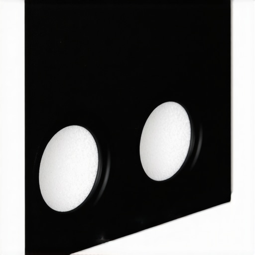 Close-up image of foam plugs inserted into a speaker's bass port to improve sound quality.