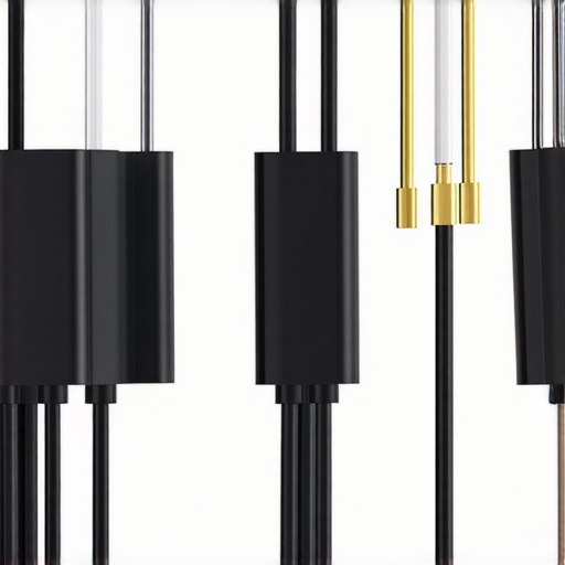 Detailed view of premium speaker cables with connectors