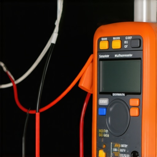 Tech enthusiast using multimeter on speaker wires