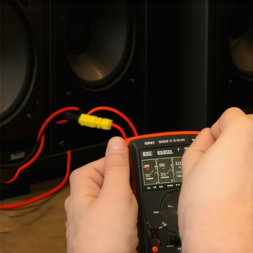Using a Multimeter for Speaker Maintenance A person checking speaker cable continuity with a multimeter