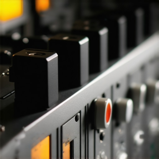 Detailed view of home audio system components Close-up of high-end home audio components with cables and controls