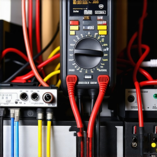 Home Theater Maintenance Tools Multimeter and SPL meter used for home theater system calibration and maintenance.