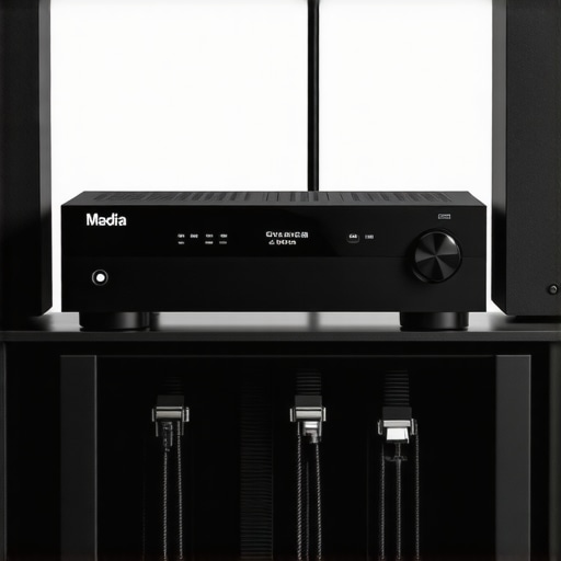 A modern home theater with neatly connected AV components and high-quality cables