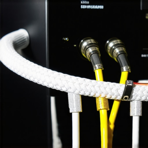 High-quality speaker cables connected to a home theater system, demonstrating proper setup for improved sound quality.