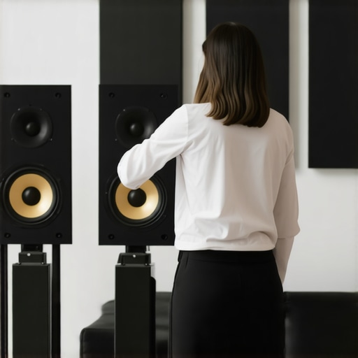 Optimized Surround Speaker Placement Person positioning surround speakers for optimal sound in a living room