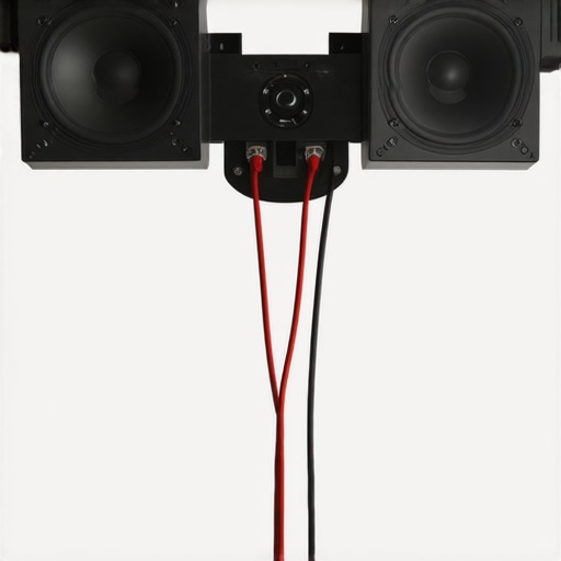 Ceiling speakers securely mounted with organized cables demonstrating optimal installation.