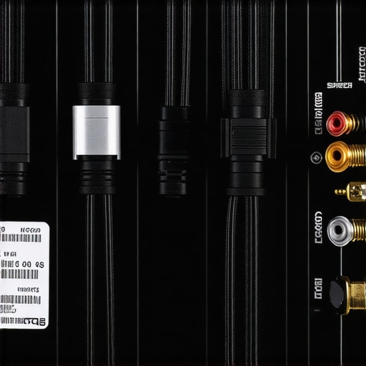 Detailed view of speaker cables connected to an AV receiver showing labeled connectors
