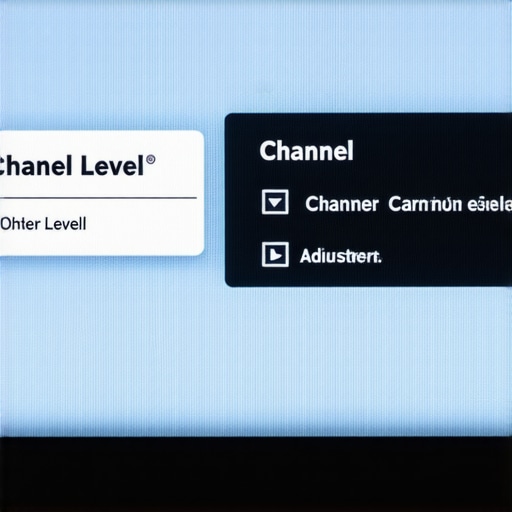 Home theater receiver channel level menu settings