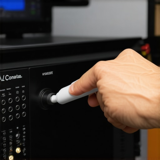 Professional maintenance of an AV receiver's rear panel and cables