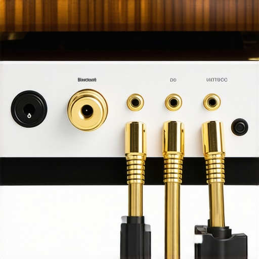 A modern Bluetooth DAC adapter connected to a vintage stereo receiver with RCA cables.