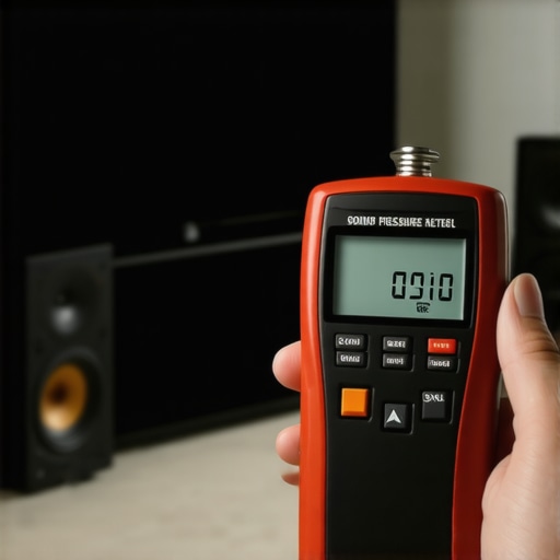 Calibrating speaker levels with an SPL meter Digital sound pressure level meter used for home theater calibration