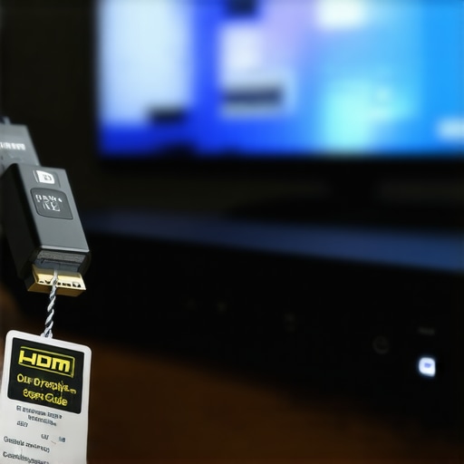 Close up of a certified Ultra High Speed HDMI cable showing the bandwidth label for a 4K HDR setup.