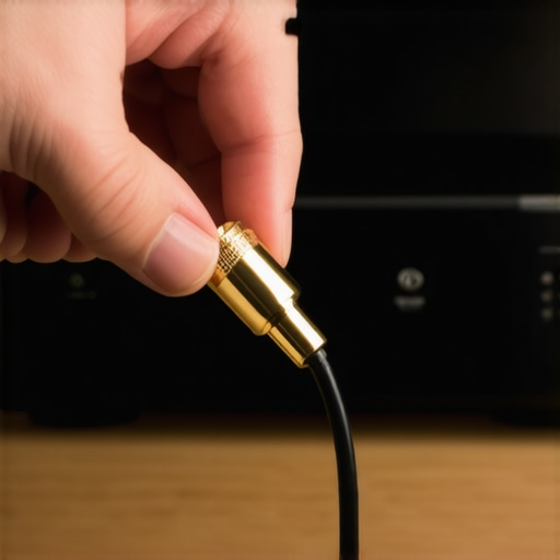 Cleaning Audio Contacts for Better Sound Applying contact cleaner to a gold-plated speaker cable connector