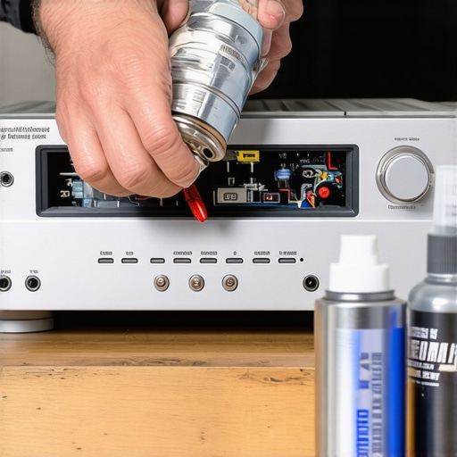 Maintaining a home theater receiver by removing dust from internal components.