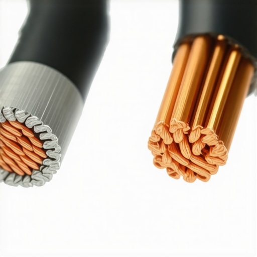 A visual comparison of Copper Clad Aluminum and Oxygen-Free Copper speaker cables.