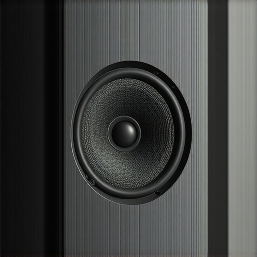 Close up of a high-end speaker tweeter with the grille removed for better sound clarity.