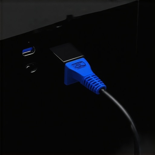 USB to Gigabit Ethernet adapter connected to a media hub for faster streaming speeds.