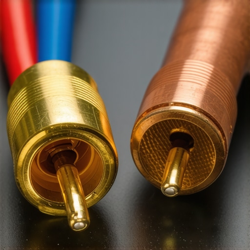 A comparison of gold-plated audio connectors and oxidized copper wiring showing the effects of corrosion.