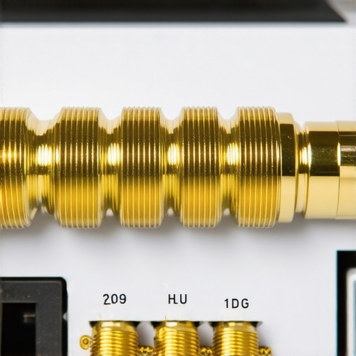Close up of gold plated speaker connectors on a power amp