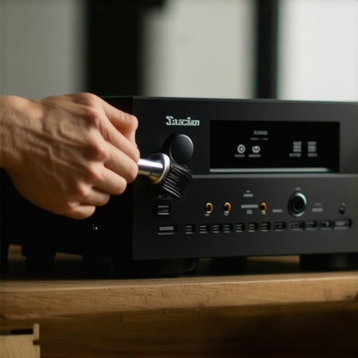 Cleaning dust from the back of an AV receiver to prevent overheating
