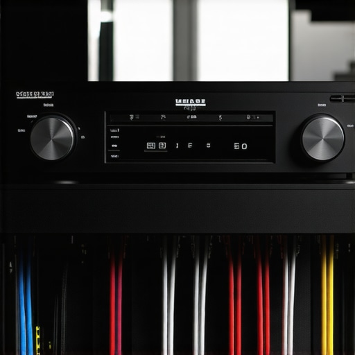 Clean and well-ventilated home audio equipment rack with organized cables