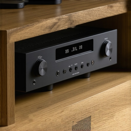 Managing Heat in Home Audio Racks A high-end AV receiver with proper ventilation and cooling in a cabinet setup