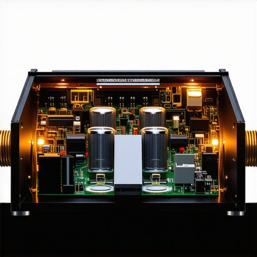 Internal circuitry of a high-efficiency Class D power amplifier showing GaN technology