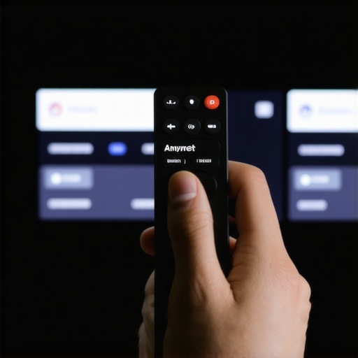 Television screen showing HDMI-CEC and Anynet plus settings being disabled with a remote control.