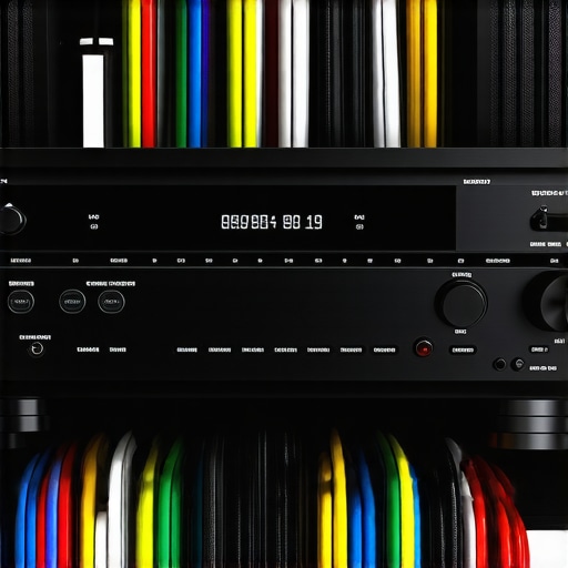 Optimized Home Theater Rack Setup Professional home theater rack with proper component spacing and cable management.