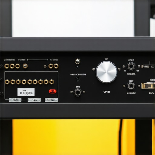 Optimized Power Amp Ventilation and Cable Management High-end power amplifier rear panel with organized wiring and proper airflow spacing.