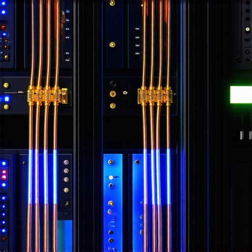 Optimizing AV Receiver Thermal Management and Wiring High-end AV receiver and power amp setup inside a cabinet with focus on cable connections and ventilation.
