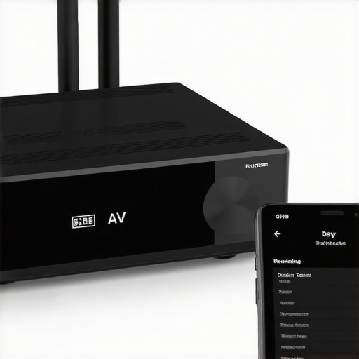 A smartphone app managing network priority for a home audio system and router.