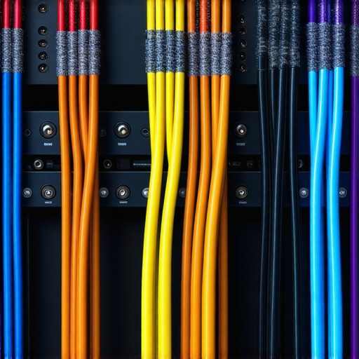 Properly labeled speaker cables connected to an AV receiver rack
