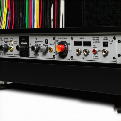 A clean and organized AV rack with labeled cables to prevent home theater lag and maintenance issues.