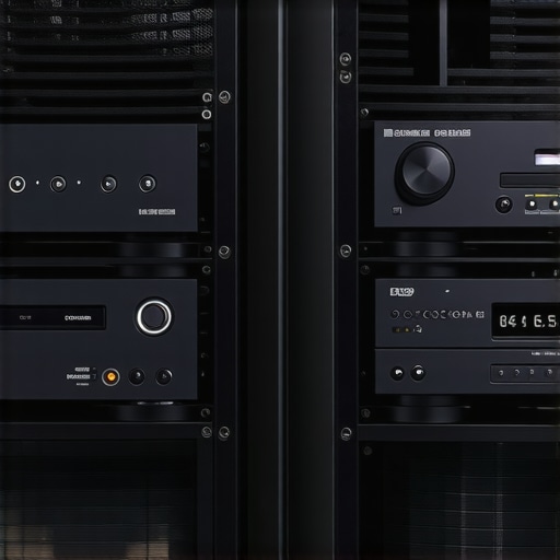Clean home theater rack with proper ventilation and cooling fan
