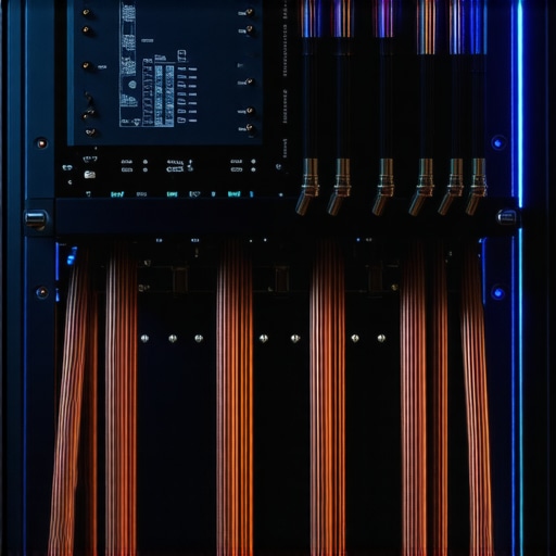 Professional AV Rack Ventilation Setup Close-up of a home theater equipment rack demonstrating proper airflow management between a power amp and an AV receiver.