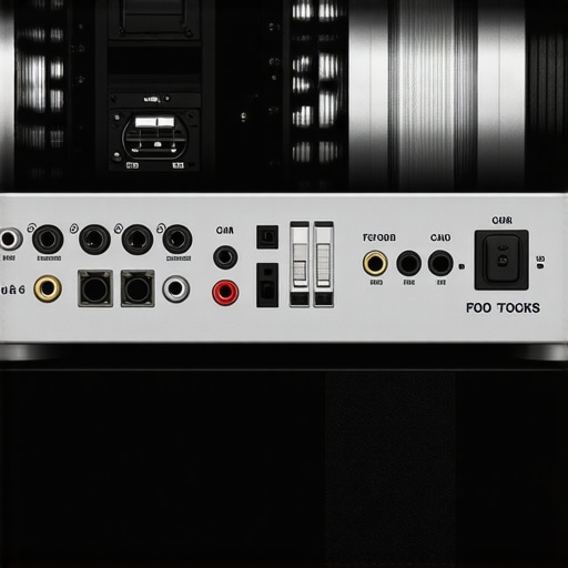 High-end power amplifier and thick speaker cables in a professional rack