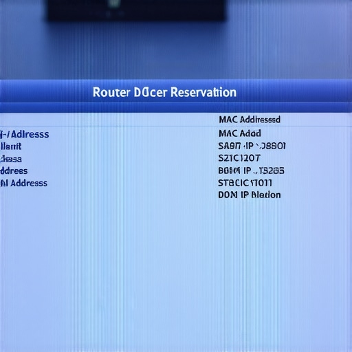 Administrative dashboard of a router showing DHCP reservation settings for a media hub.