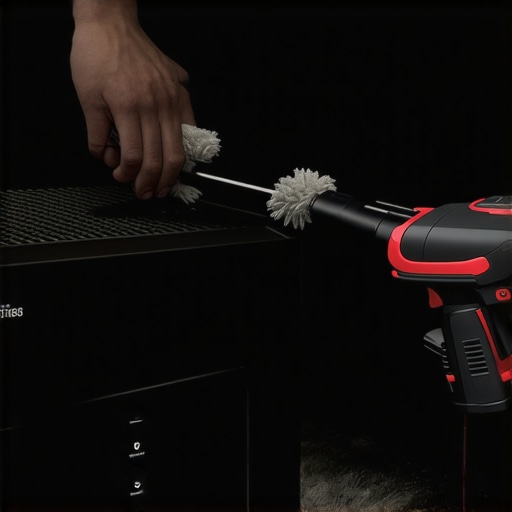 Cleaning dust from an AV receiver with a small vacuum and brush