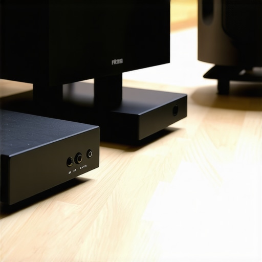 A compact amplifier and wireless audio receiver used to power a passive subwoofer without long cables.