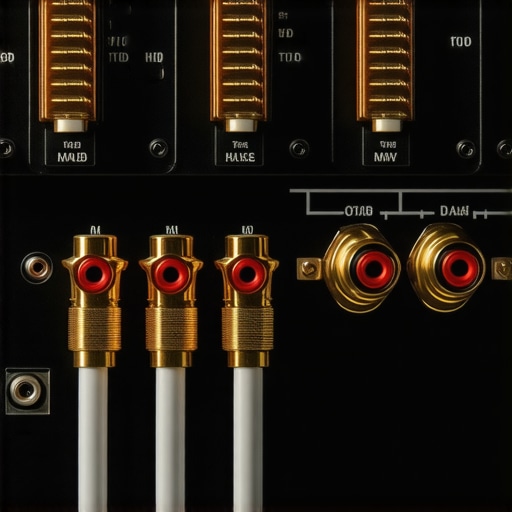 Professional AV receiver back panel speaker connections