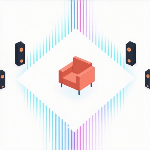 The Rule of Thirds Speaker Placement Diagram Top-down diagram showing ideal speaker placement and the rule of thirds in a home theater.
