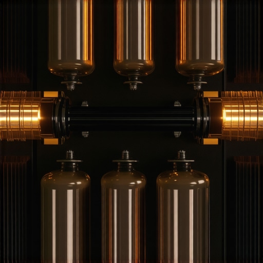 Close-up of power amp capacitors and transformer.